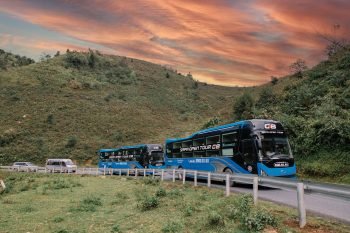 Luxurious cabin interior with leather seats and modern amenities on the G8 Open Tour bus from Hanoi to Sapa